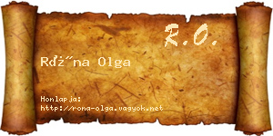 Róna Olga névjegykártya
