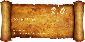 Róna Olga névjegykártya