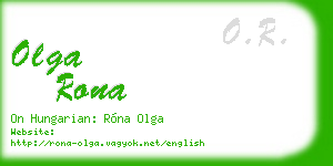 olga rona business card